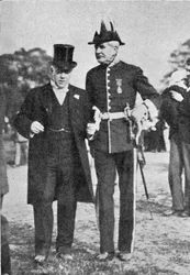 Mr. Littler verlässt den Alexandra-Palast nach der Eröffnungszeremonie, Illustration aus The King, 25. Mai 1901